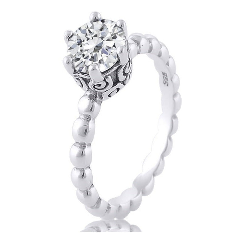 Anel Solitáro Pura Prata 925 Zirconia - Exclusivo