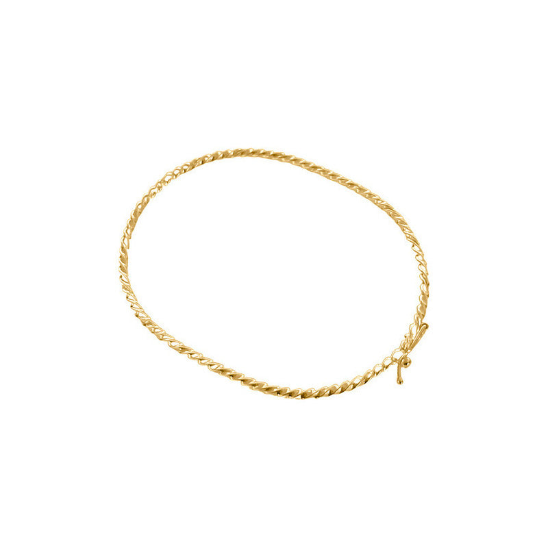Pulseira Bracelete Rígido Torcido - Prata 925 Dourada 18k