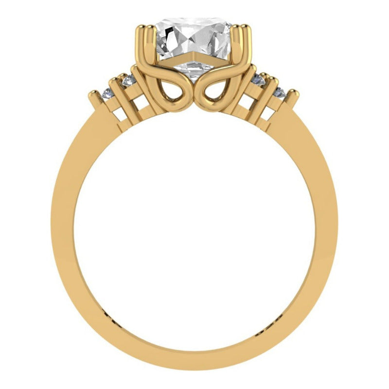Classic Vintage Ring 925 Silver Gold 18k Gold Zirconia