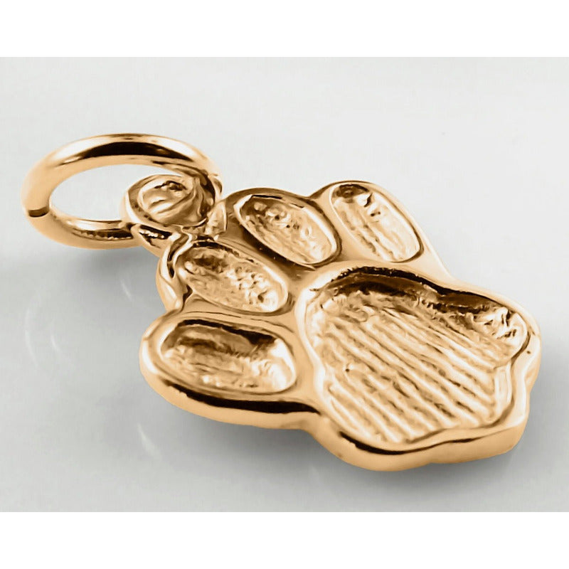 Pingente Patinha De Cachorro Em Prata 925 Dourada 18k