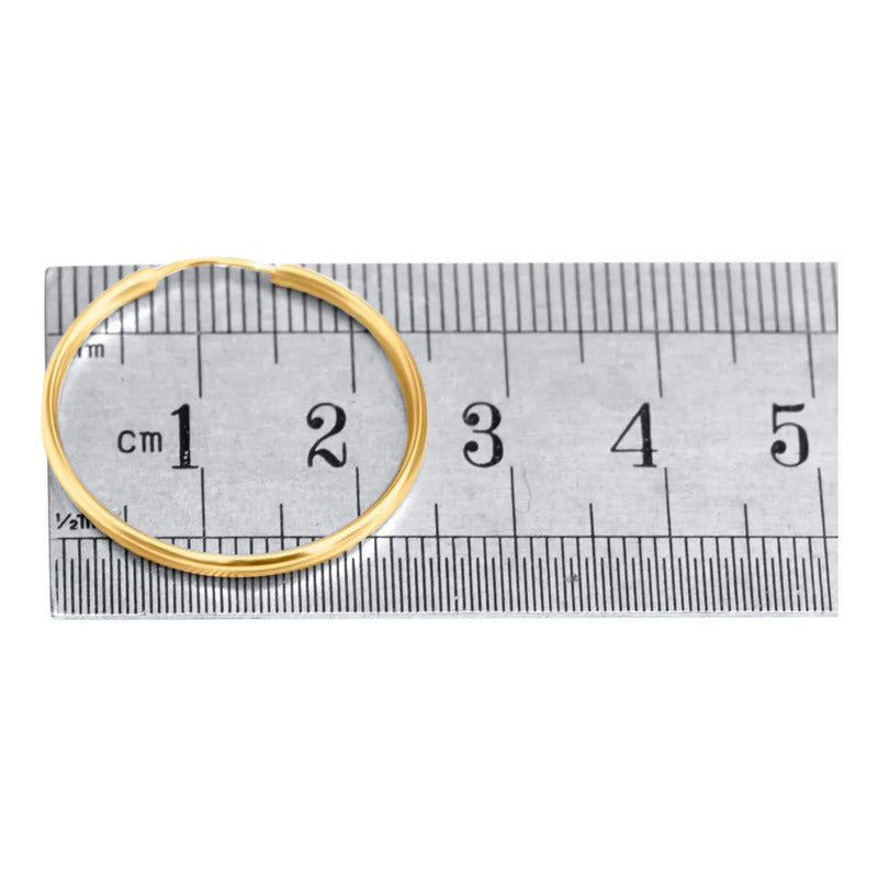 Brinco Argola 22mm Prata 925 Dourada 18k - Redonda Dourado