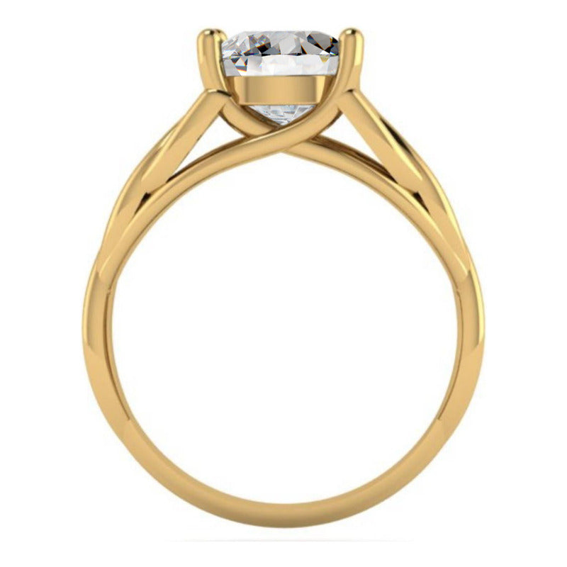 Anel Prata 925 Dourada 18k Celta Knot Trinity - Zircônia