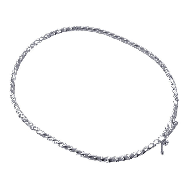Pulseira Bracelete Rígido Prata 925 - Torcido Feminino
