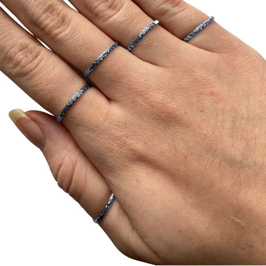 2 Anéis Fio Arabesco Pura Prata 925 Aliancinha- Melhor Valor