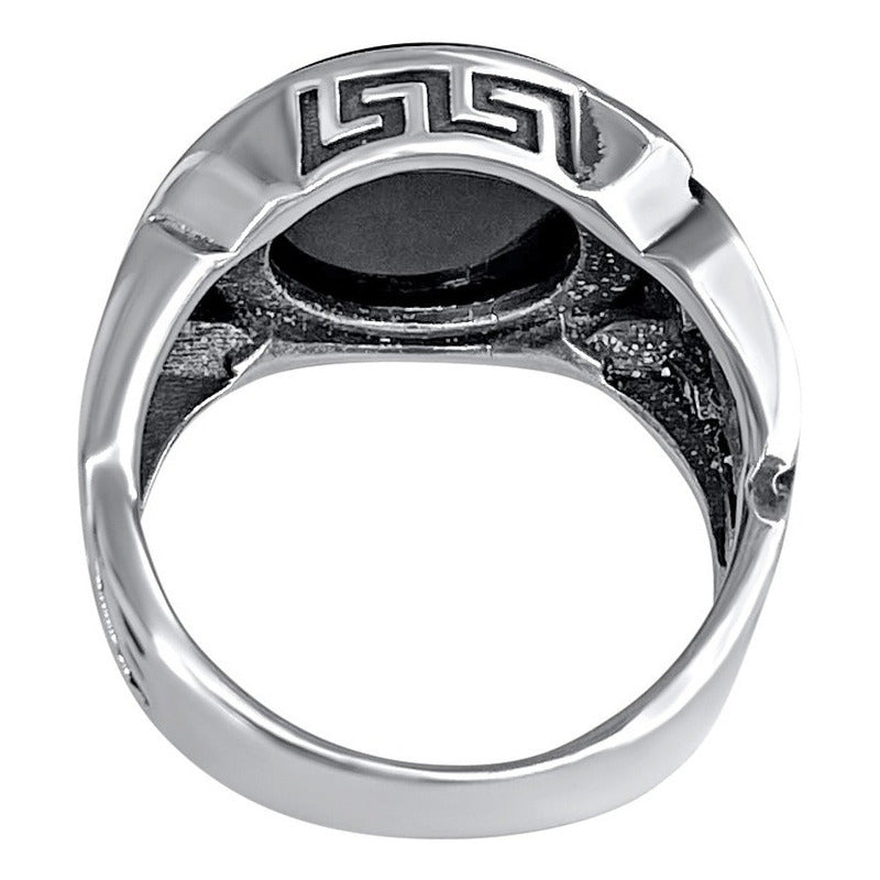Anel Elos Prata 925 Black Onix Redondo - Tamanhos Exclusivos