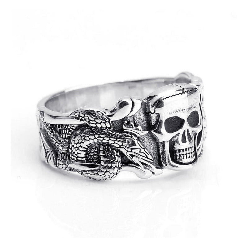 Anel Pura Prata 925 Masculino Caveira - Tamanhos Exclusivos