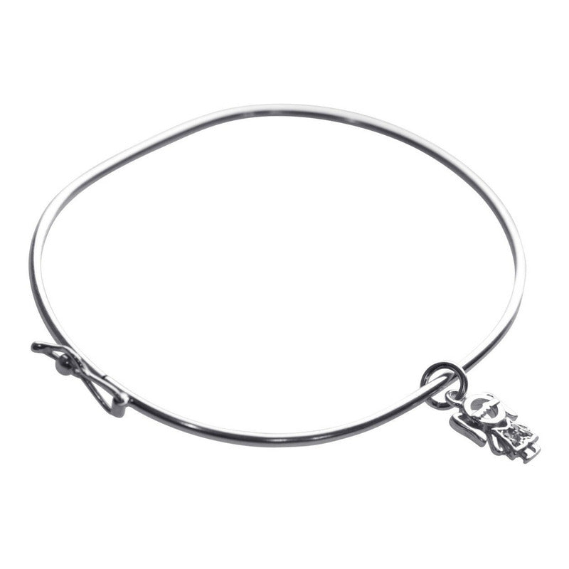 Pulseira Bracelete Rígido Prata 925 - Pingente Menina