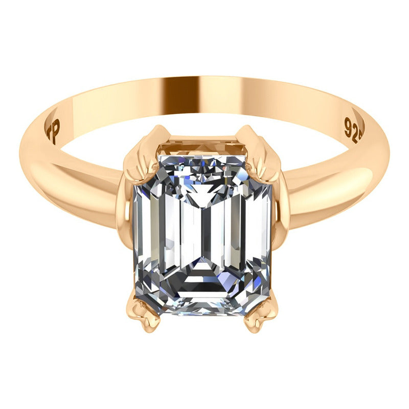 Anel Vintage Zircônia Prata 925 Dourada Ouro 18k- Feminino