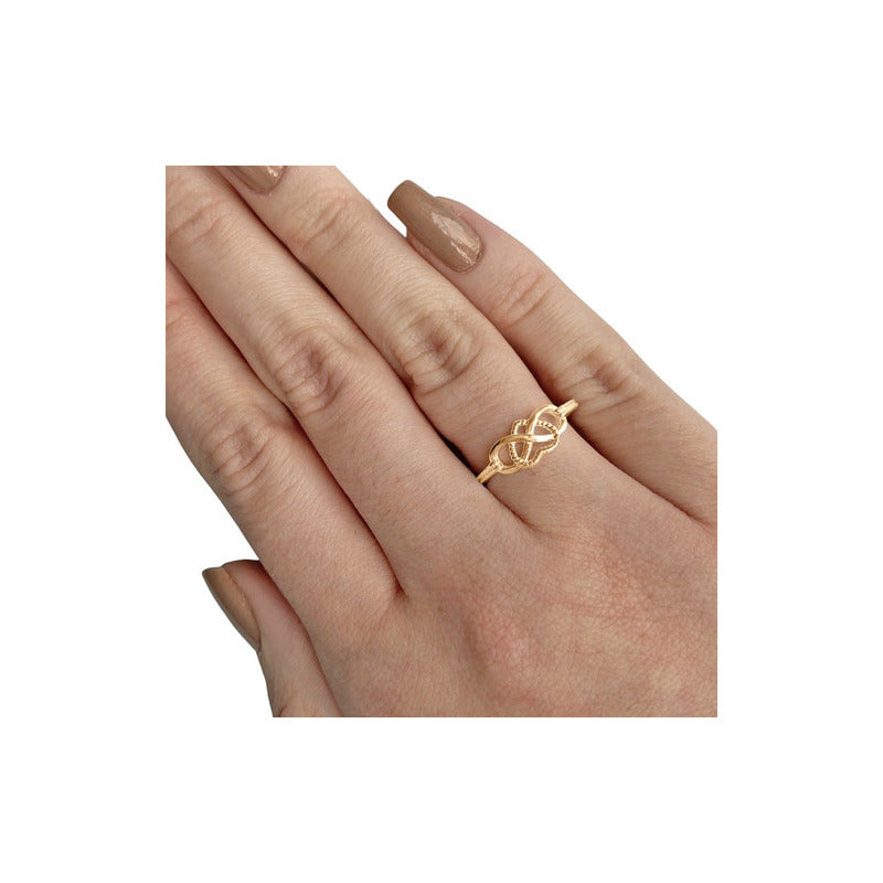 Kit Anel E Argola Infinito Amor Pura Prata 925 Dourada 18k
