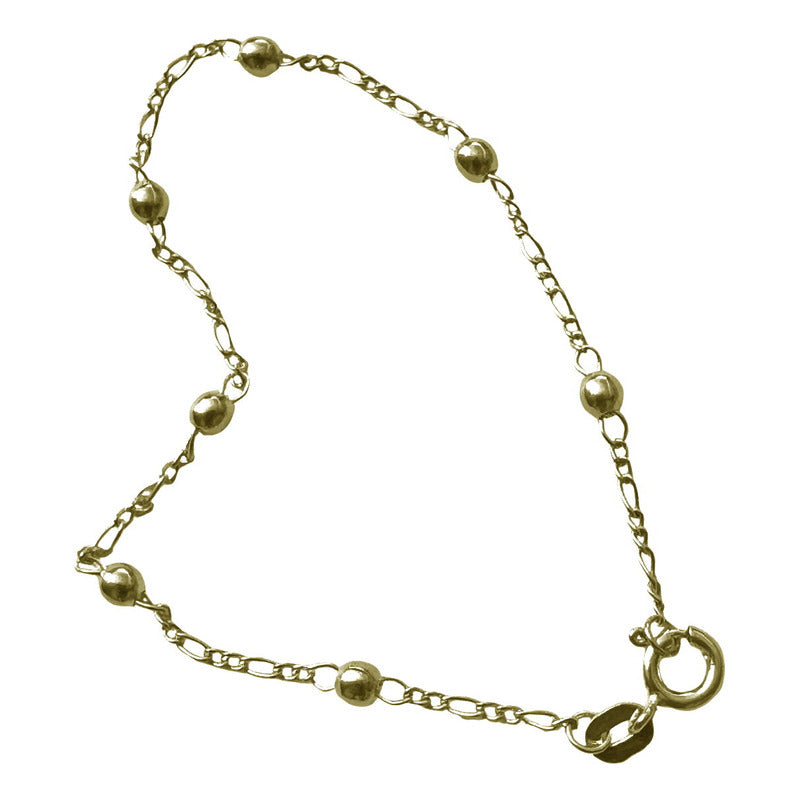 Pulseira Prata 925 Dourada 18k Bolinha 3mm - Feminina