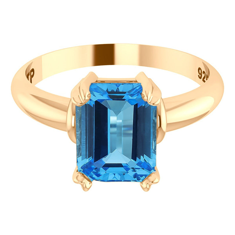 Vintage Topaz Ring 925 Silver Gold 18k Gold - Women