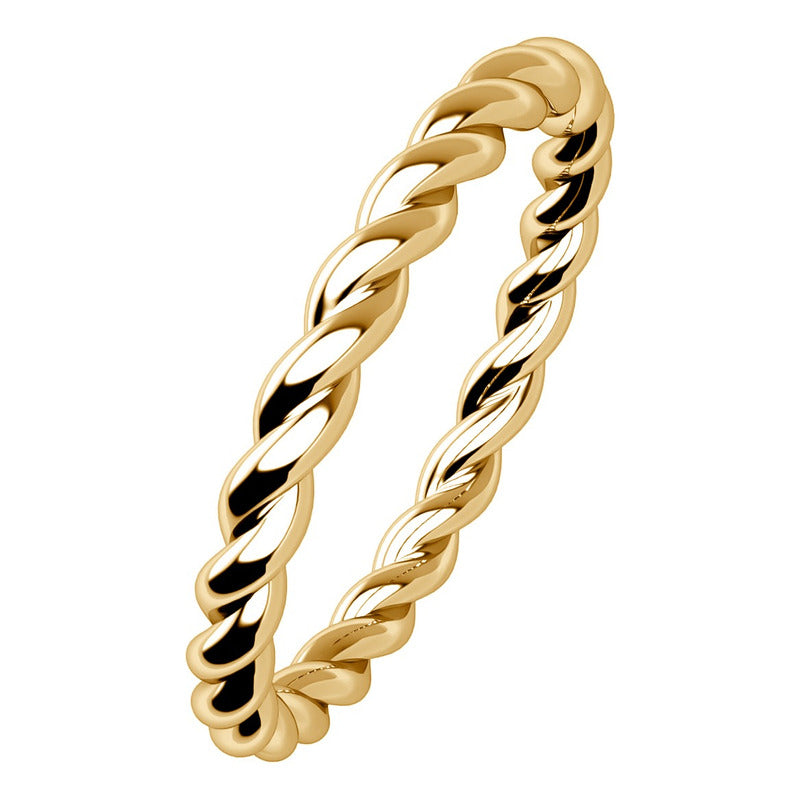 Anel Torcido Prata 925 Dourada 18k - Certificado De Garantia