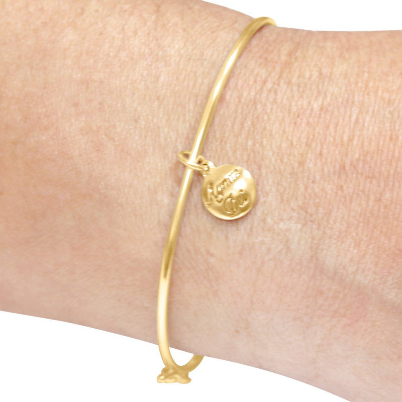 Bracelete Rígido Prata 925 Dourado 18k - Agnus Dei