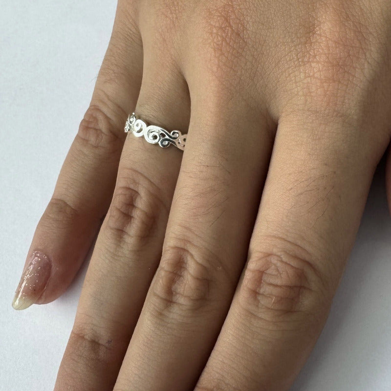 Anel Arabesco Pura Prata 925 - Exclusivo - Compre Joias Direto Da Fábrica E Economize Dinheiro