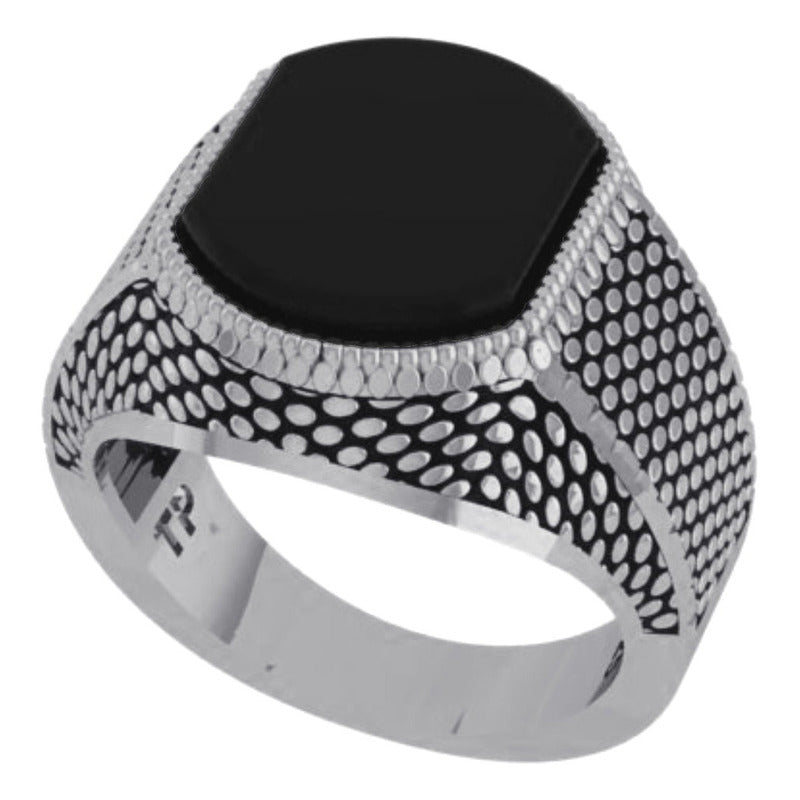 Anel Masculino De Prata 925 Black Onix - Exclusivo