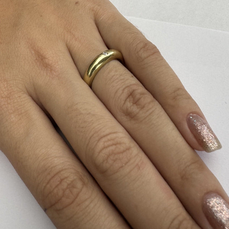 Anel Zircônia Bombe Prata 925 Dourada 18k - Feminina