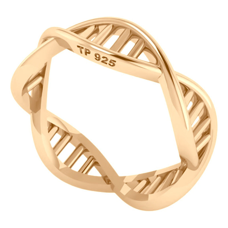 Anel Dna Genoma Biologia Prata 925 Dourada Ouro 18k