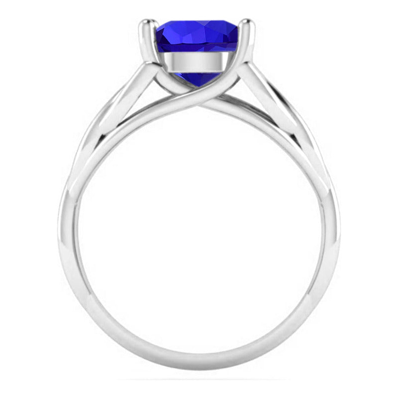 Anel Prata 925 Celta Knot Trinity Safira Azul - Feminino