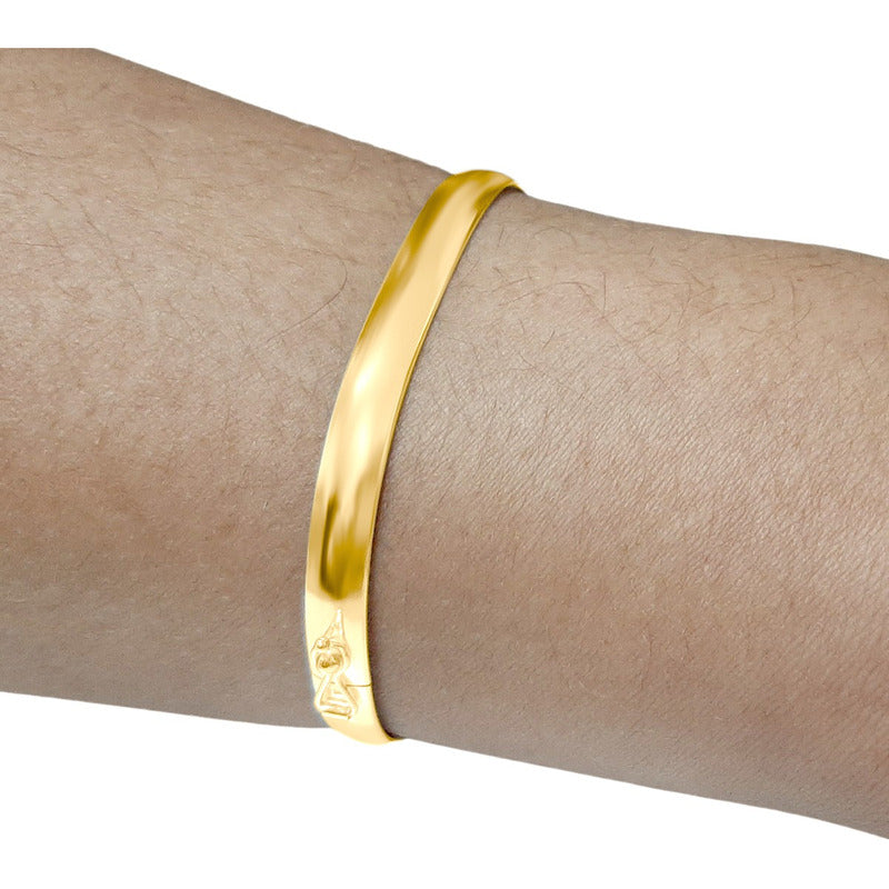 Pulseira Bracelete Rígido Largo Prata 925 Dourada 18k