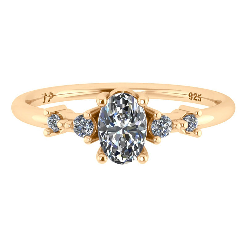 Anel London De Prata 925 Dourada Ouro 18k - Zircônia