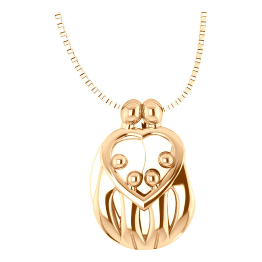 Colar Família Pais E 4 Filhos (as) Em Prata 925 Dourada 18k