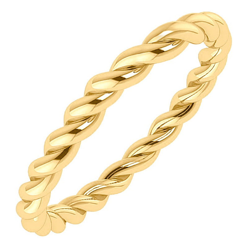 Anel Duplo Prata 925 Dourada 18k Torcido - Safira Azul