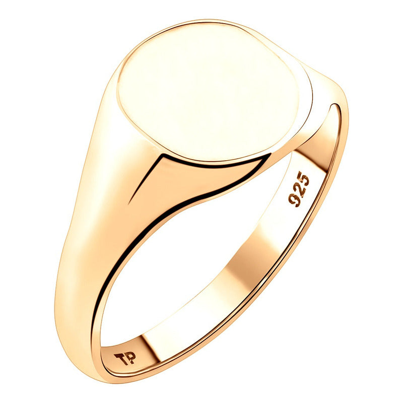 Anel Sólido Masculino Arredondado Prata 925 Dourada Ouro 18k