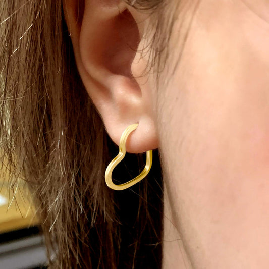 Argola Brinco Coração 2cm Prata 925 Dourada 18k