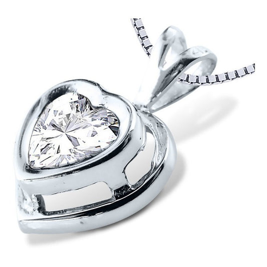 Colar Galeria Coração Prata Pura Zirconia - Exclusivo