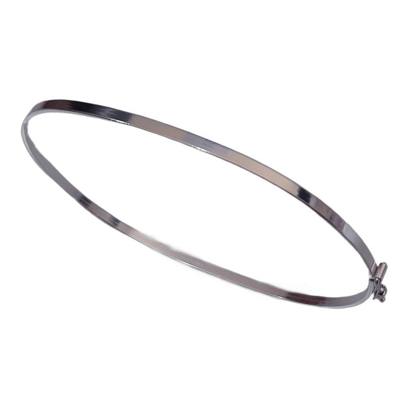 Pulseira Bracelete Rígido Pura Prata 925 -trava De Segurança