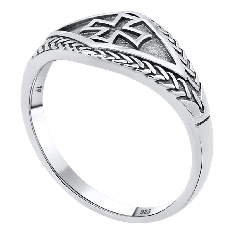 Anel Masculino Prata 925 Cruz De Malta Templários- Exclusivo