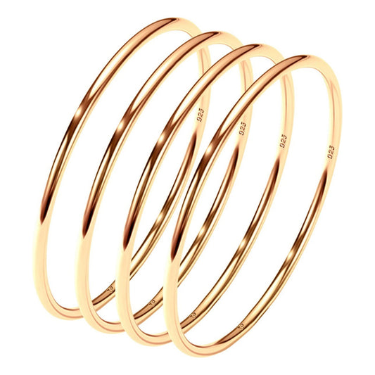 4 Aneis Fio Redondo Aliancinha Prata 925 Dourada Ouro 18k