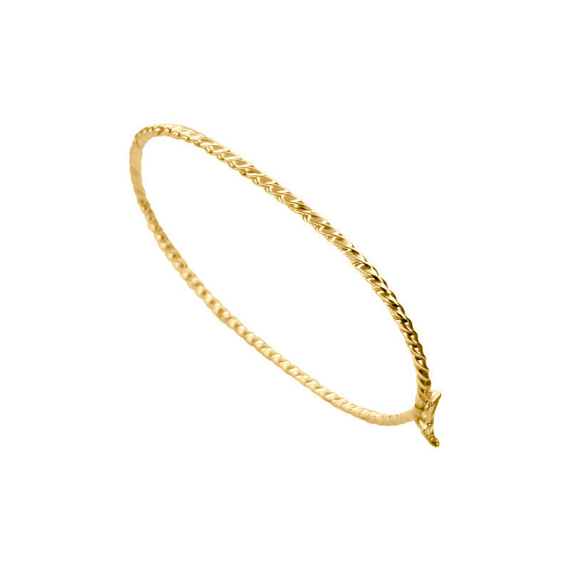 Pulseira Bracelete Rígido Torcido - Prata 925 Dourada 18k