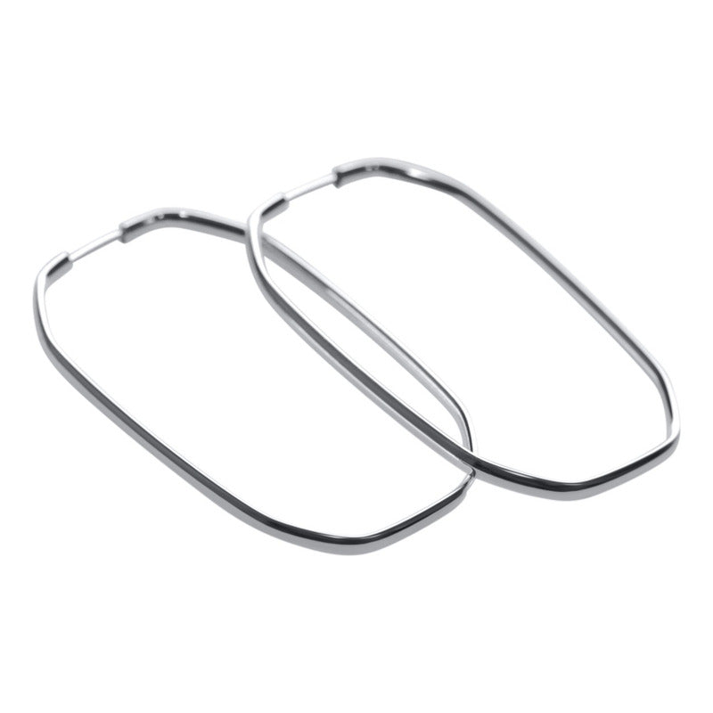 Brinco Argola Prata 925 Retangular - 38mm Feminina