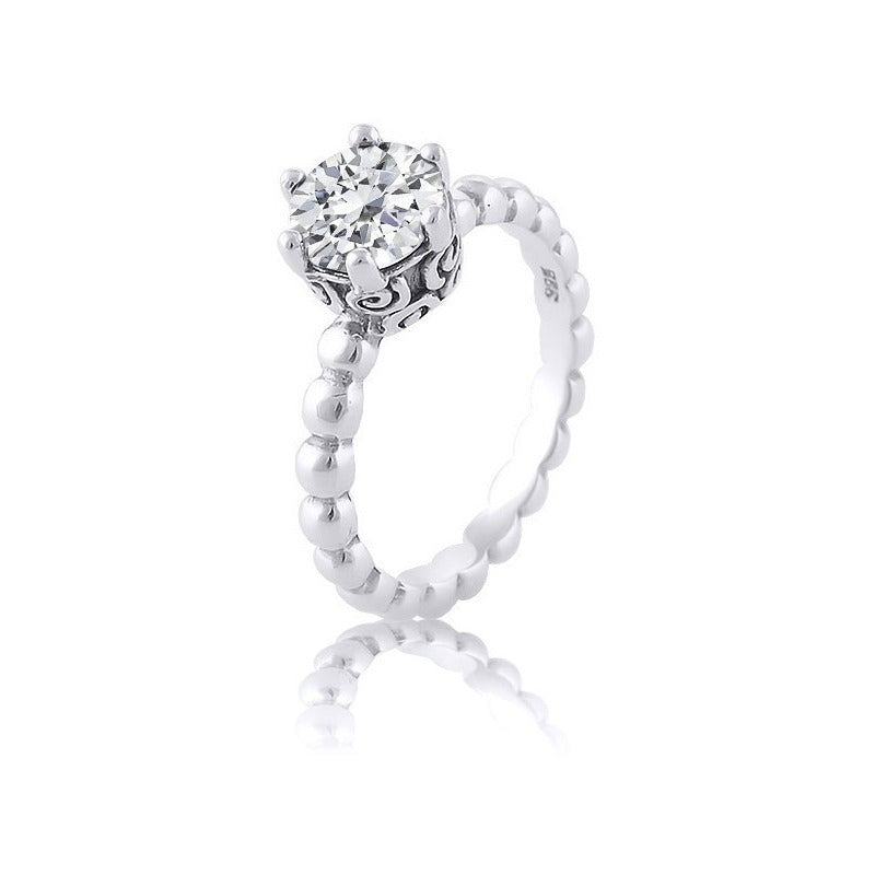 Anel Solitáro Pura Prata 925 Zirconia - Exclusivo