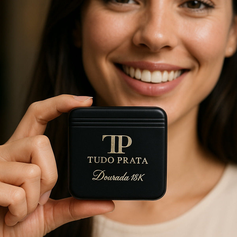Kit Anel E Colar Vintage Prata 925 Dourada 18k - Ônix