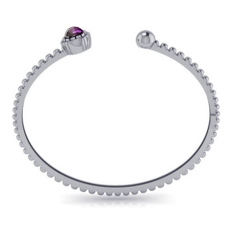 Amethyst Bracelet Rigid 925 Silver - Unisex