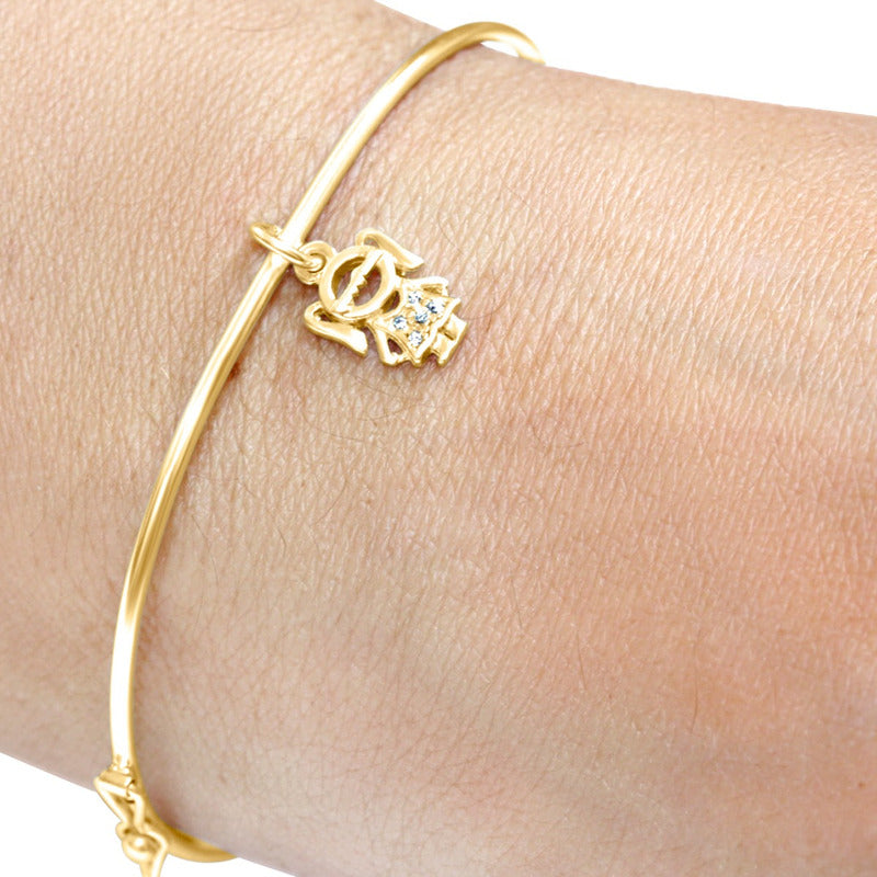 Pulseira Bracelete Rígido Prata 925 Dourada 18k - Menina