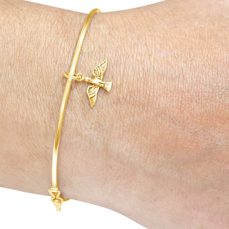 Bracelete Rígido Prata 925 Dourada 18k - Espirito Santo