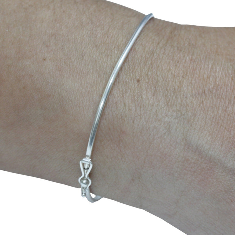 Pulseira Bracelete Rígido Prata 925 - Ideal Para Pingentes