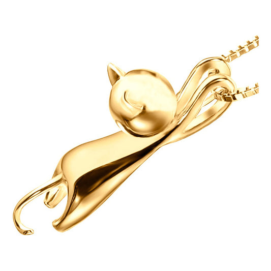 Colar Gatinho Agarradinho Prata 925 Dourada 18k - Feminino