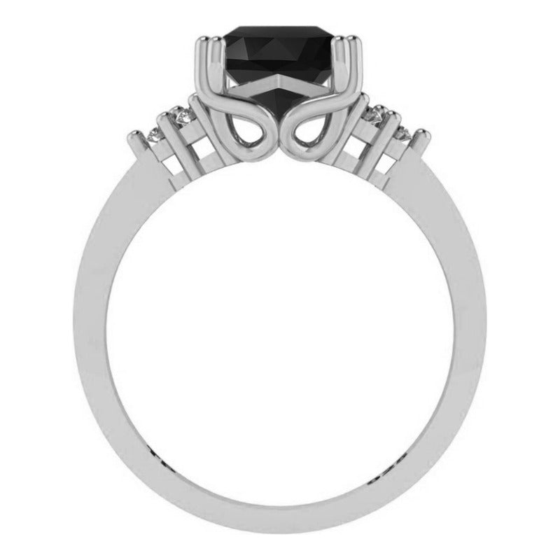 Anel Vintage Clássico Onix Pura Prata 925 - Feminino