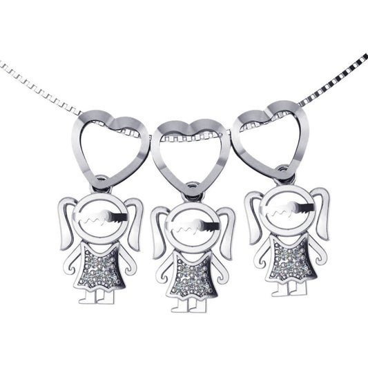 Colar Pura Prata 925 Canga 3 Meninas - Exclusivo