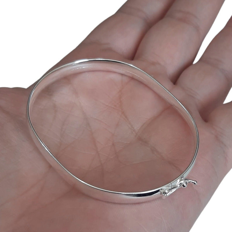 Pulseira Bracelete Rígido Pura Prata 925 - Largo Feminino