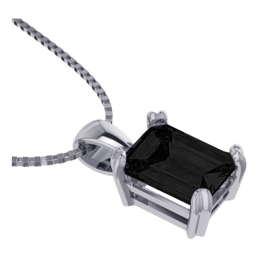 Colar Prata 925 Retangular Black Onix Natural - Exclusivo