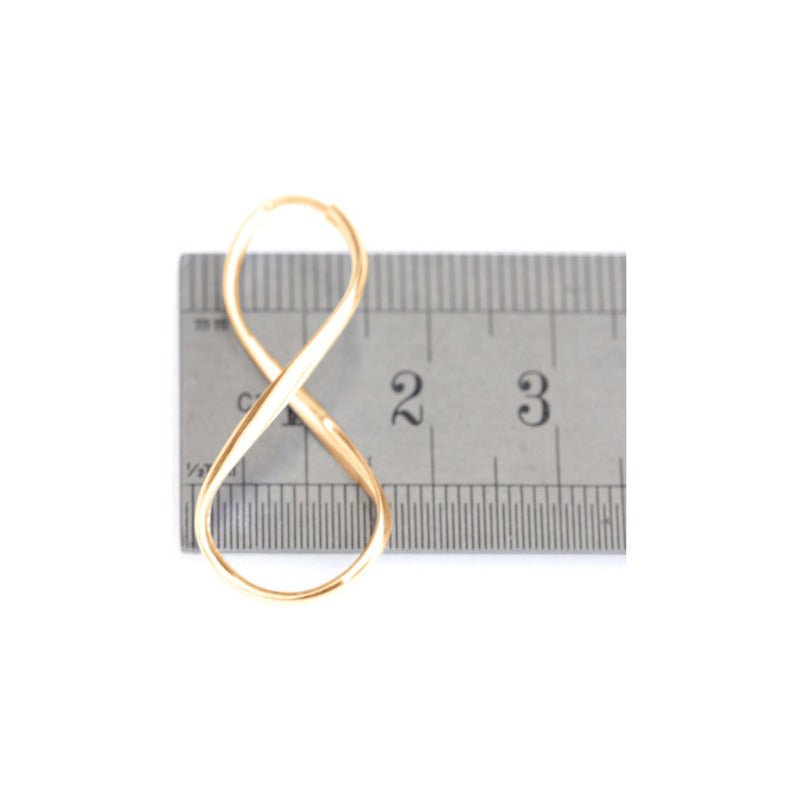 Argola Brinco 3,8cm Infinito Prata 925 Dourada 18k- Feminino