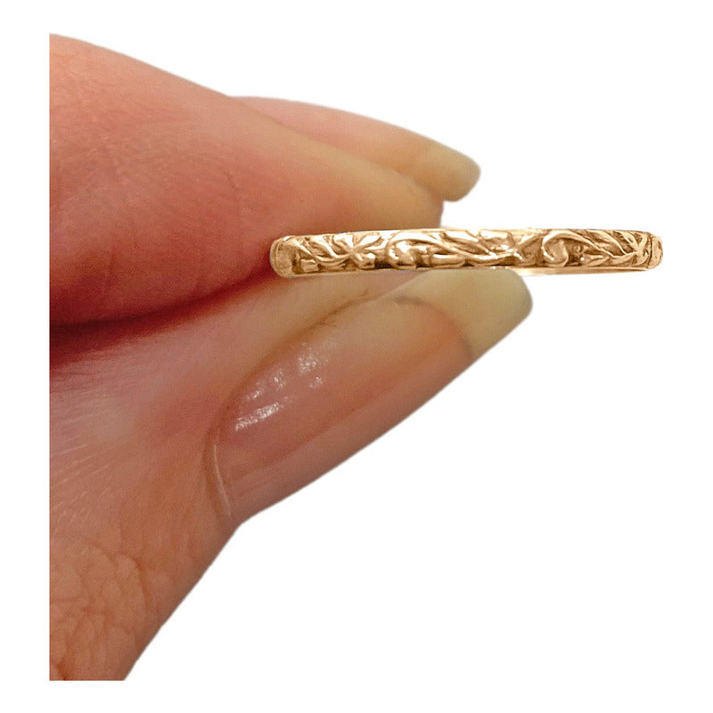 Anel Fio Arabesco Aliancinha Prata 925 Dourada Ouro 18k