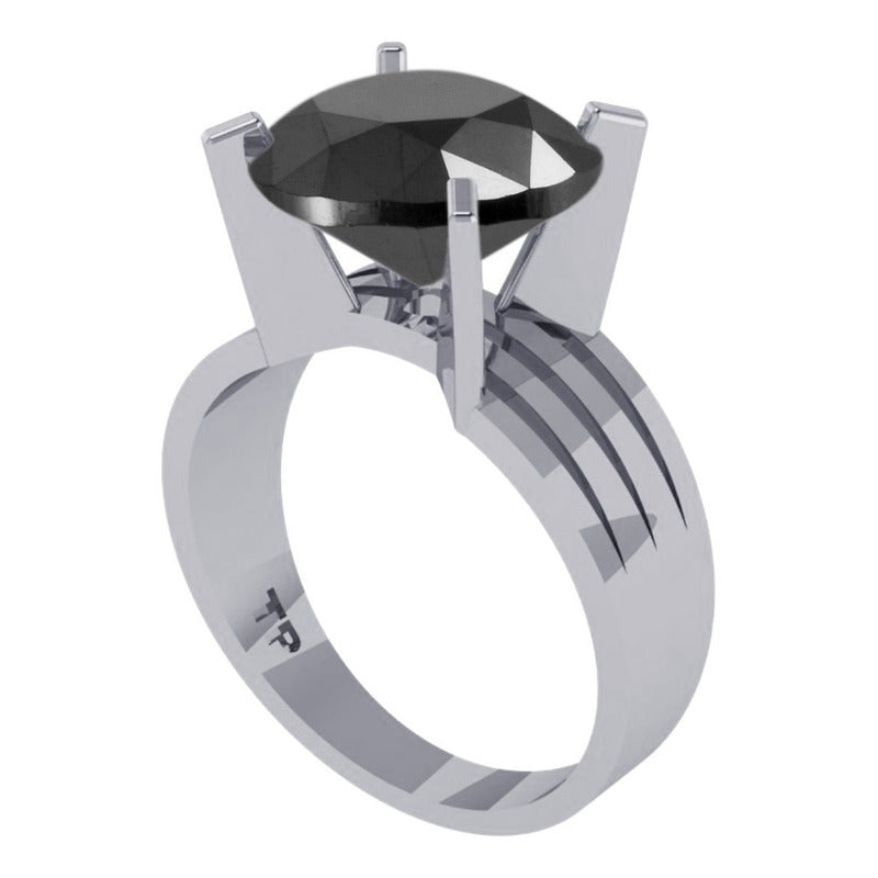 Anel Solitário Black Onix Grande Pura Prata 925 - Exclusivo
