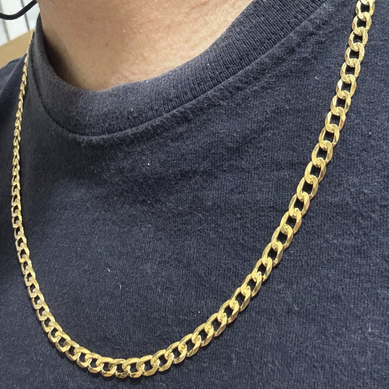 Corrente Grumet 60cm Prata 925 Dourada 18k - Masculina