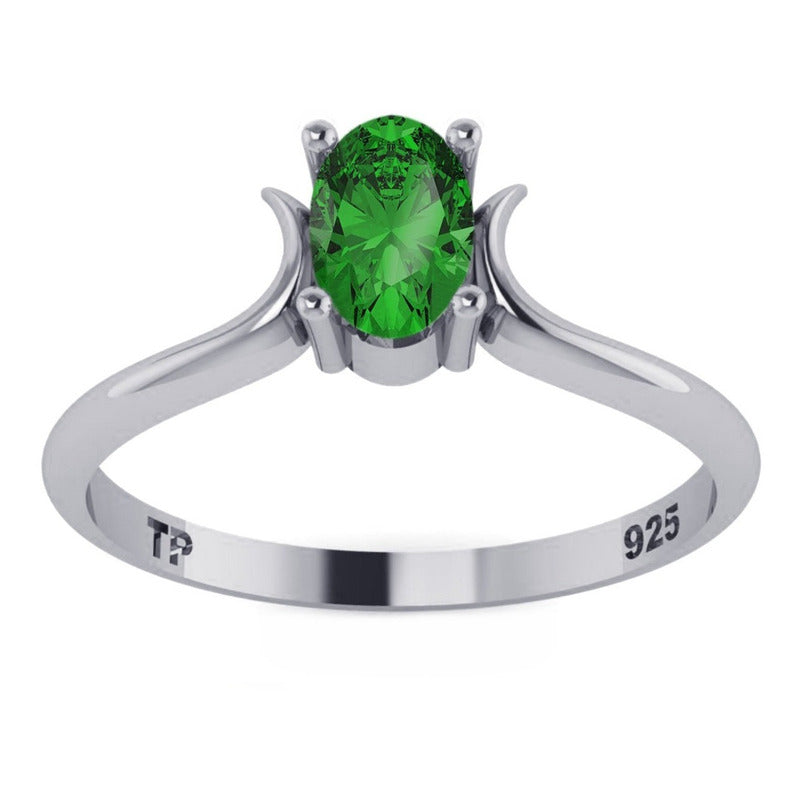 Anel De Prata 925 Roma Esmeralda - Exclusivo